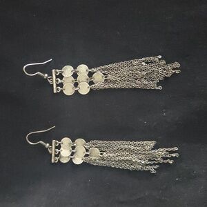 Mark By Avon Funky Silver Chandelier Dangle 3" Lightweight Drop Earrings
